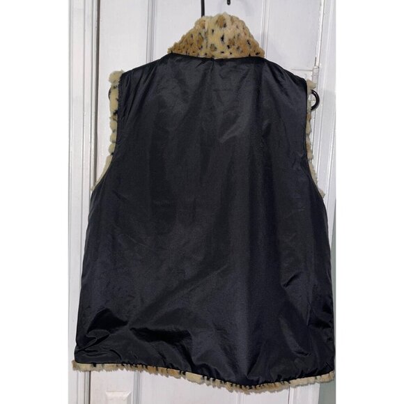 EUC Gallery Women's Faux Fur Zip Closure Reversible Vest Size Large - Picture 10 of 12